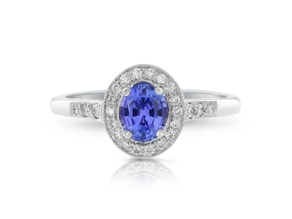Oval Tanzanite & Diamond Cluster Ring