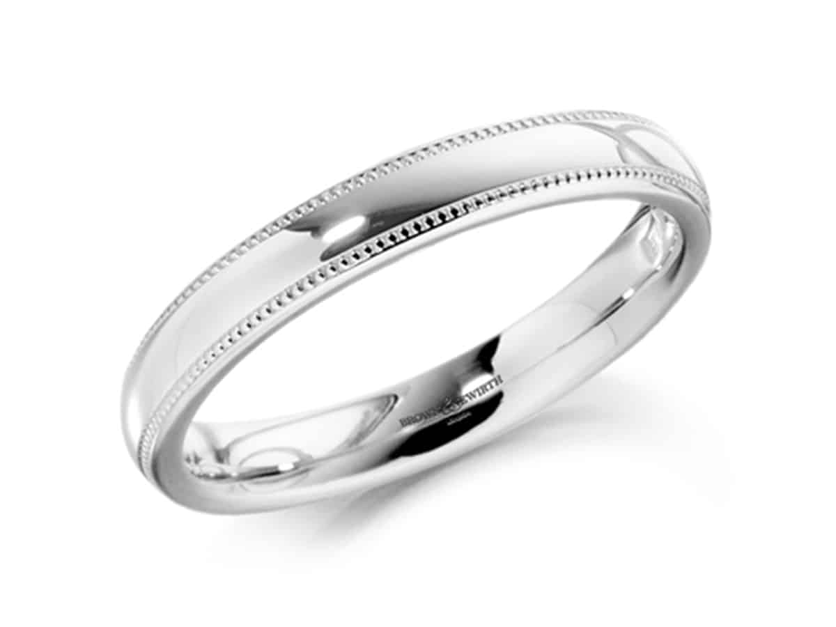 Ladies Grain Edge Wedding Ring