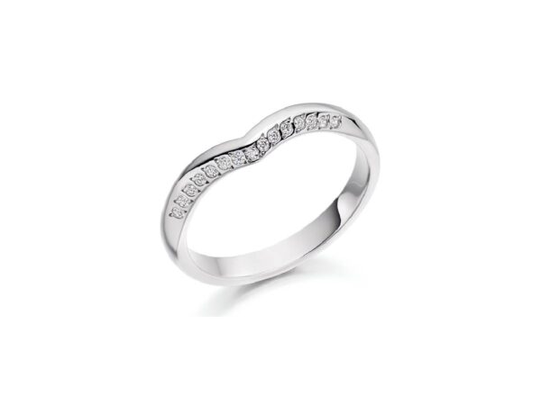 Contoured Diamond Wedding Ring
