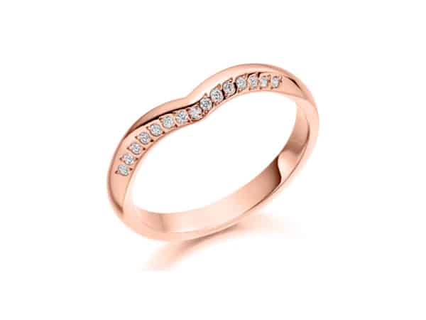 Rose Gold 'V' shape Wedding Ring