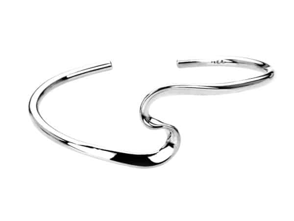 Solid Silver Single Wave Bangle