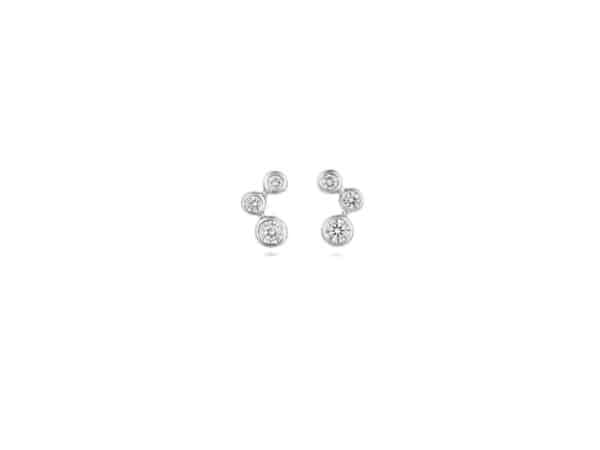 18ct White Gold Bubble Stud Earrings