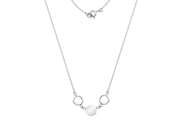 9ct White Gold Circle Necklace