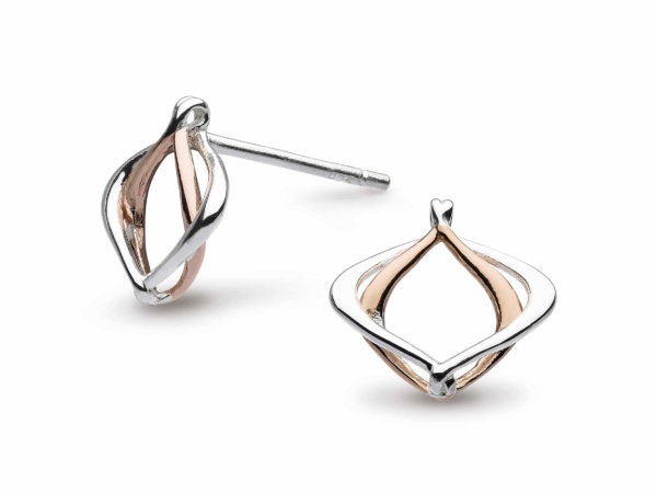 Entwine Rose Gold Plate Petite Stud Earrings
