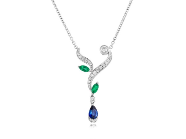 Emerald, Sapphire and Diamond Necklace