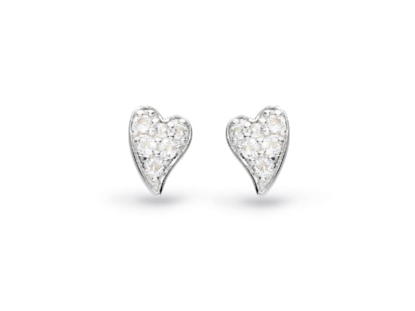 Desire White Topaz Heart Stud Earrings