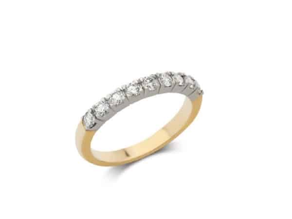 18ct Yellow 7 Stone Brilliant Cut Diamond Ring
