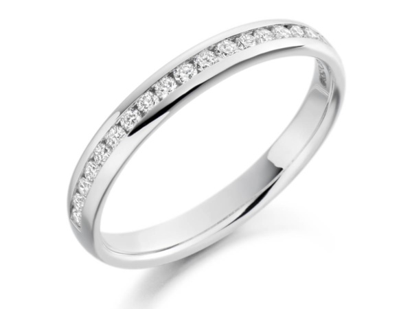 Platinum Brill Cut Channel Set Diamond Ring