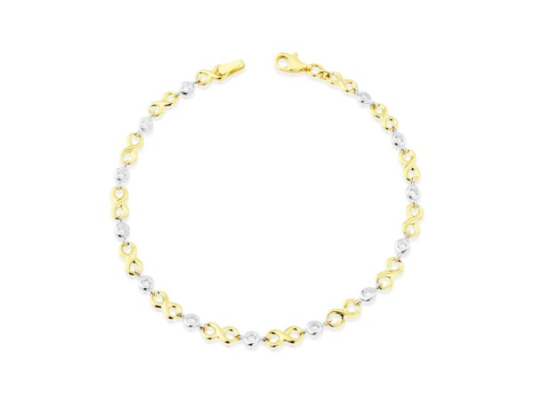 Cubic Zirconia Yellow & White Gold Bracelet