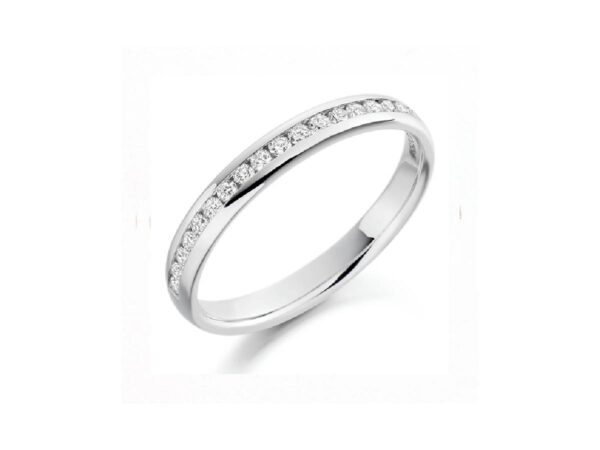 2.9mm Channel Set Diamond Wedding Ring