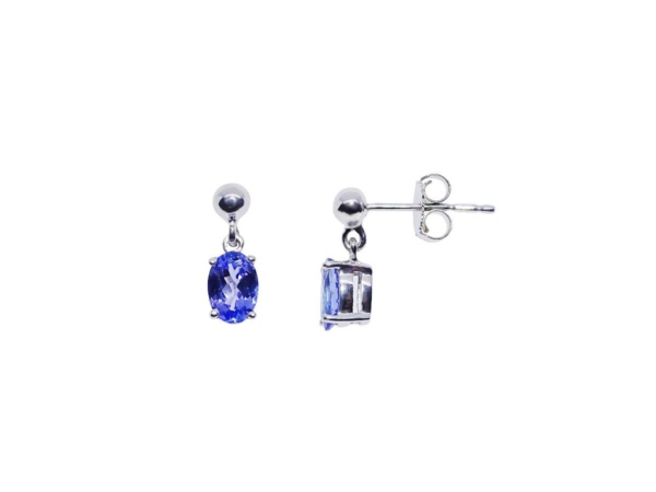 Oval Tanzanite Drop Earrings