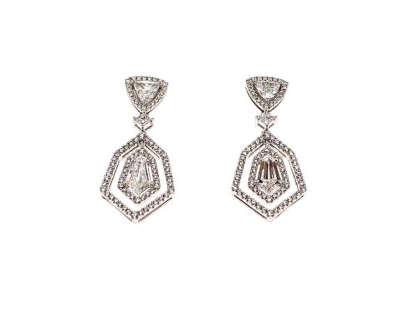 18ct White Gold and Diamond Earrings