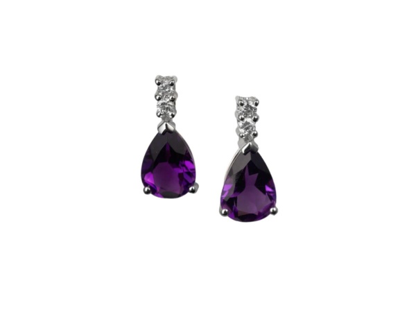 Amethyst and Diamond Earrings