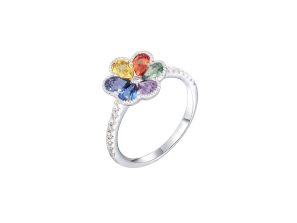 18ct White Gold Sapphire and Diamond Ring