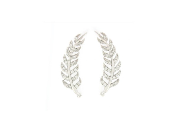 White Gold Diamond Climber Earrings