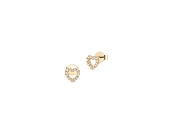 Heart Shaped Diamond Stud Earrings