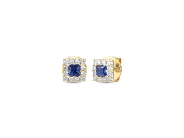 Sapphire and Diamond stud Earrings