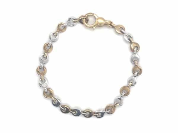 Two Tone Solid Circle Bracelet