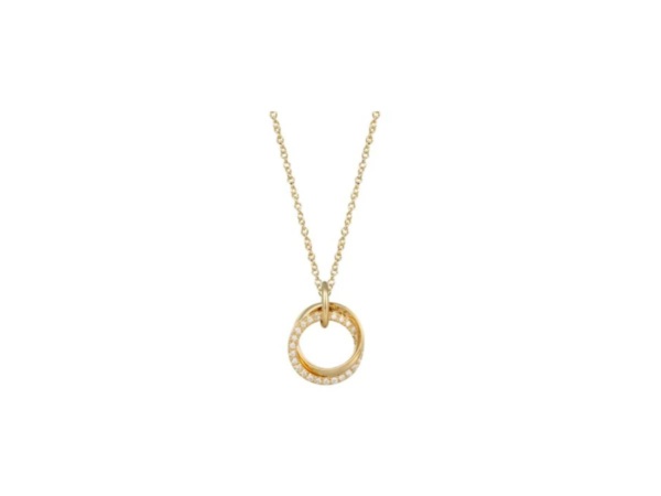 18ct Gold Double Diamond Pendant