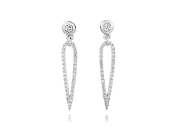 18ct White Gold Pear Shape Diamond Earrings