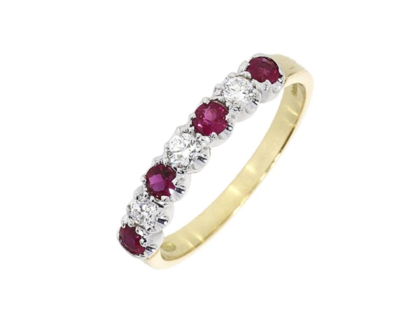Ruby and Diamond 7 Stone Eternity