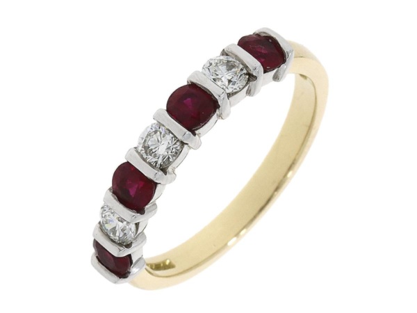 Ruby and Diamond 7 Stone Eternity