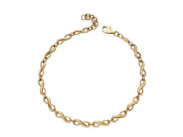 9ct gold Childs Hollow Infinity Bracelet