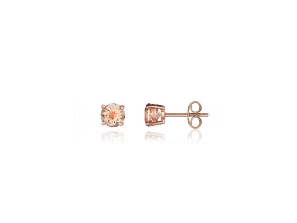 9ct Rose Gold Morganite Stud Earrings