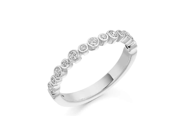 18ct White Gold Diamond Bubble Ring