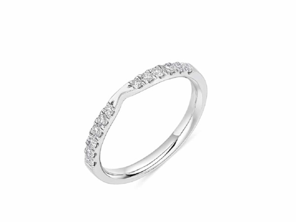 9ct White Gold Shaped Wedding Ring