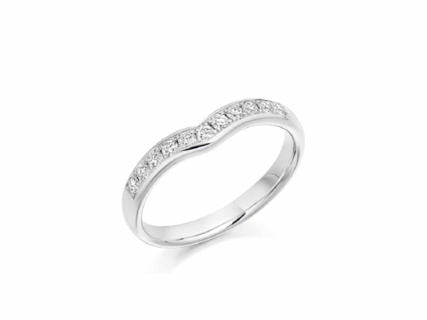 Platinum Diamond Shaped Wedding Ring