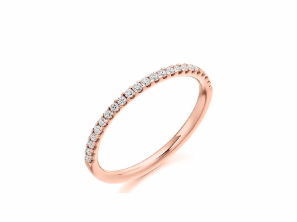 18ct Rose Gold Thin Band Diamond Ring