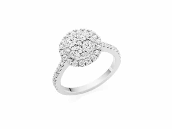 18ct White Gold Diamond Cluster Ring