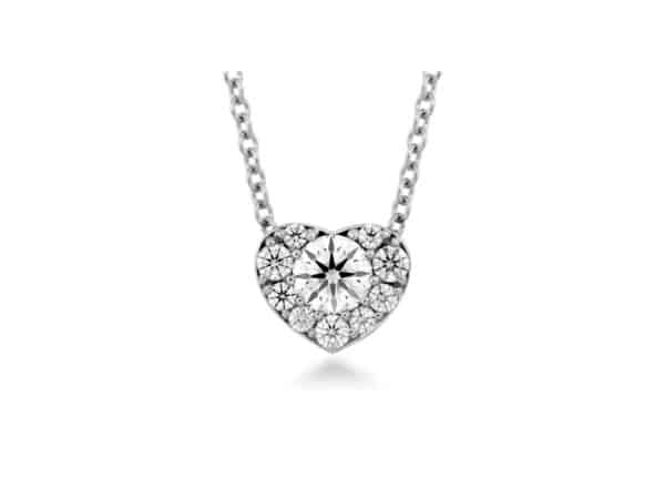 18ct White Gold Diamond Heart Pendant