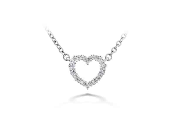 18ct White Gold Diamond Open Heart Pendant