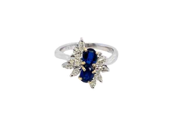 Pre-Owned Platinum Sapphire & Diamond Ring