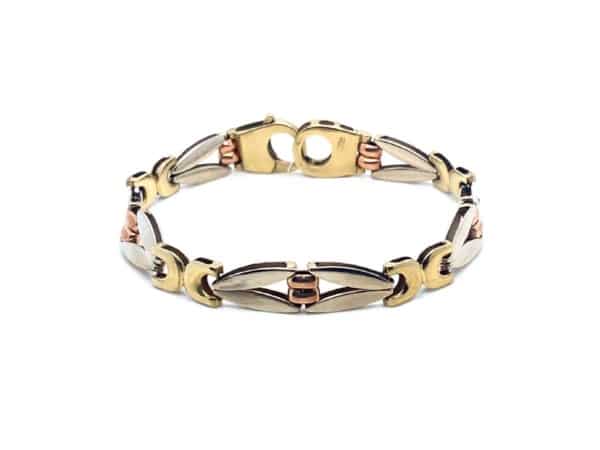 Pre-Owned 9ct Gold Three Tone Bracelet