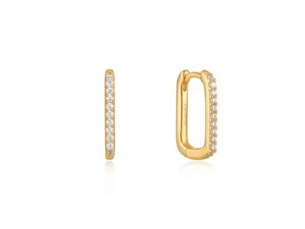 Ania Haie Silver Gold-plated Oval Hoop Earrings