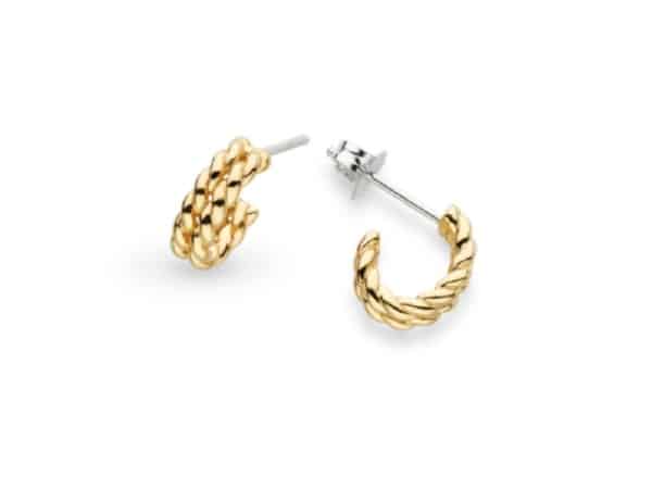 Marina Rope Golden Stud Hoop Earrings