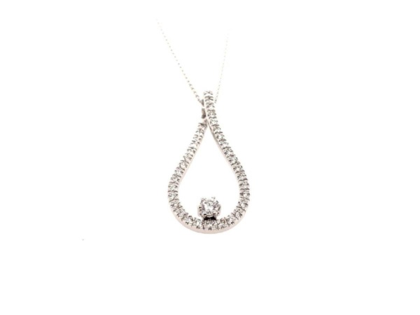 18ct White Gold and Diamond Pendant
