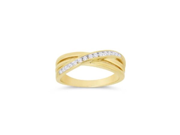 Yellow Gold Corssover Channel Set Ring