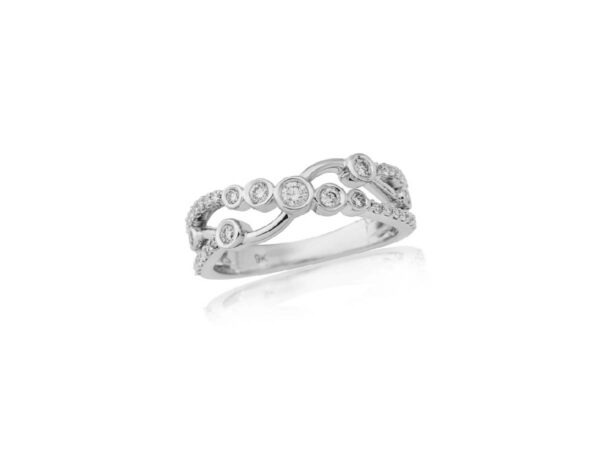 White Gold Twist Bubble Diamond Ring