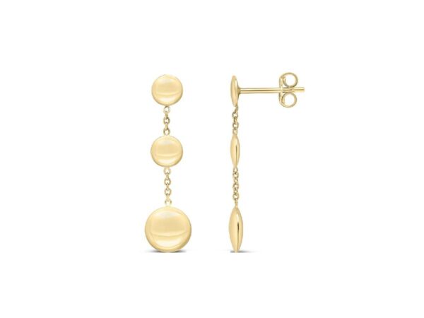 9ct Yellow Gold Circles Drop Earrings