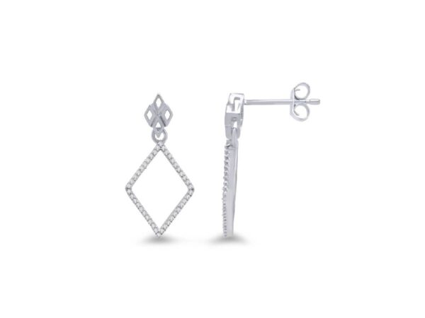 9ct White Gold Kite Shape Diamond Drops