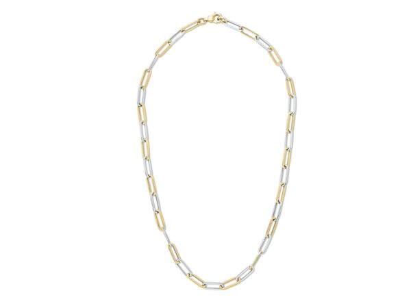 9ct Two Tone Paper Chain Necklace 18''
