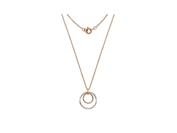 9ct Red & White Double Circle Pendant