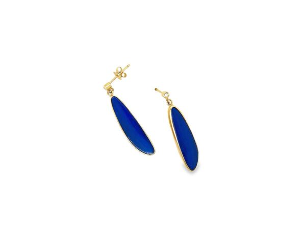 9ct Freeform Opal Doublet Diamond Drops