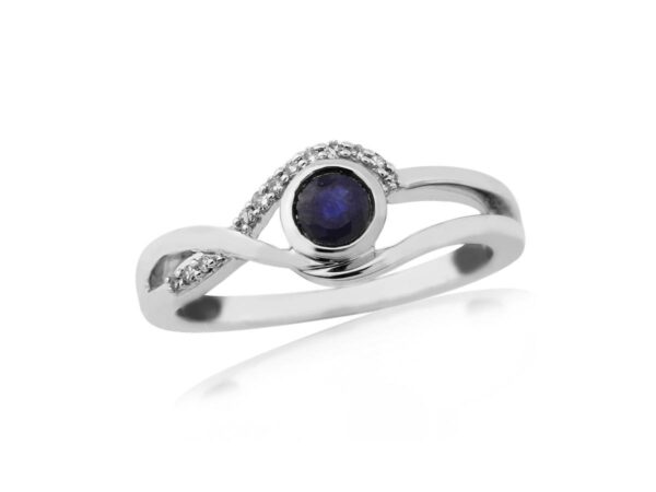 9ct White Gold Sapphire & Diamond Dress Ring