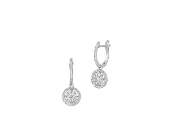 18ct White Gold Diamond Hoop Earrings