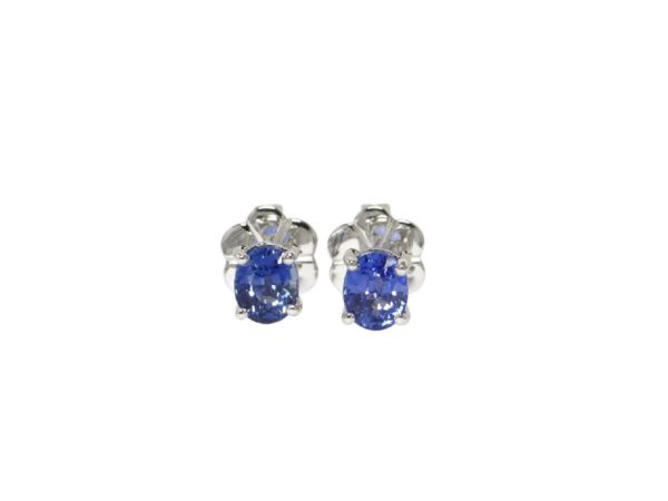 18ct Oval Blue Sapphire Studs